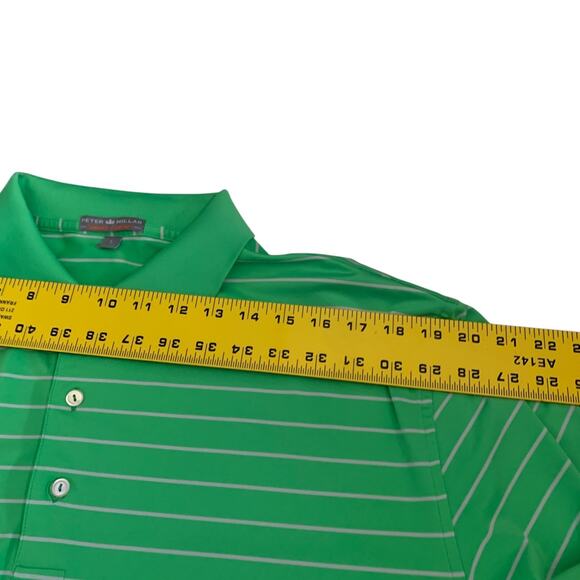 Peter Millar Men's Sz L Summer Comfort Short Sleeve Striped 1945 Logo Polo Shirt - Picture 4 of 14